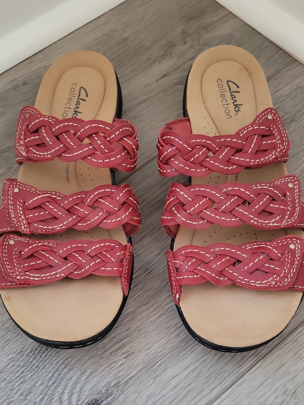 Clarks Laurieann Emma Sandal In Dark Red Size 8